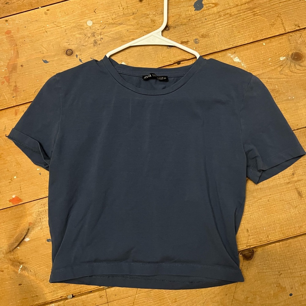 Blue crop top